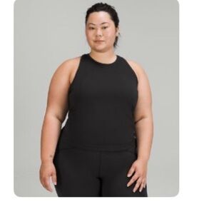 Fitted Black Tank Top with Racerback Design